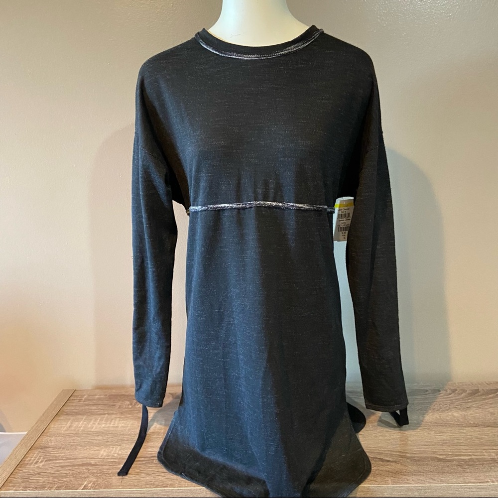 NWOT Max Studio Tie Sleeve French Terry Dress